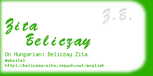 zita beliczay business card